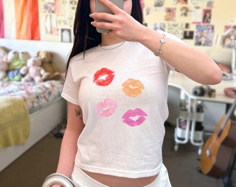 Pride Baby Tee, Lesbian Pride Shirt, Y2k Baby Tee, Discreet Pride Shirt, Rainbow T-Shirt, Queer Crop Top, Pride Parade Shirts, LGBTQ Ally