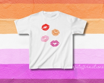 Lesbian Pride Shirt Pride Baby Tee Discreet Pride Shirt Rainbow T-Shirt Queer Crop Top Pride Parade LGBTQ Ally Y2k Baby Tee Lesbian Flag