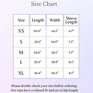 Sizing chart