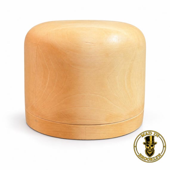 No. 52 Flat-Top Open-Crown Wooden Hat Block