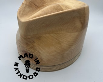 Wooden Hat block tear drop , fedora hat making /millinery
