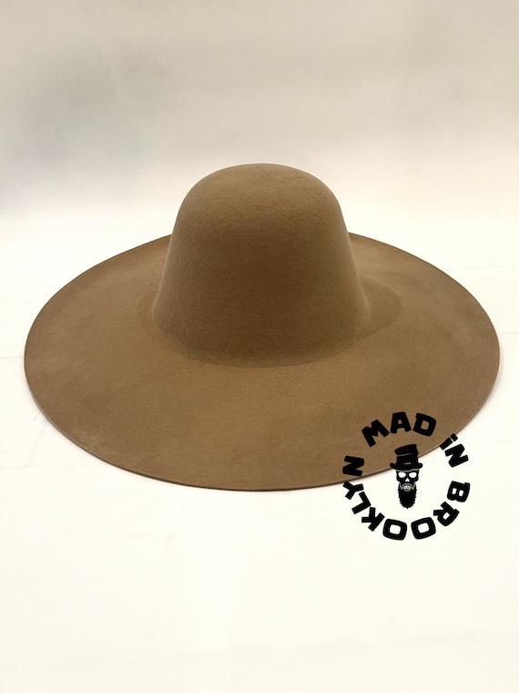 Camel 70% rabbit / wool felt capeline western weight 220 grams,  12 cm brim , or 180 grams 10 cm brim option.  BULK  orders can be arranged.