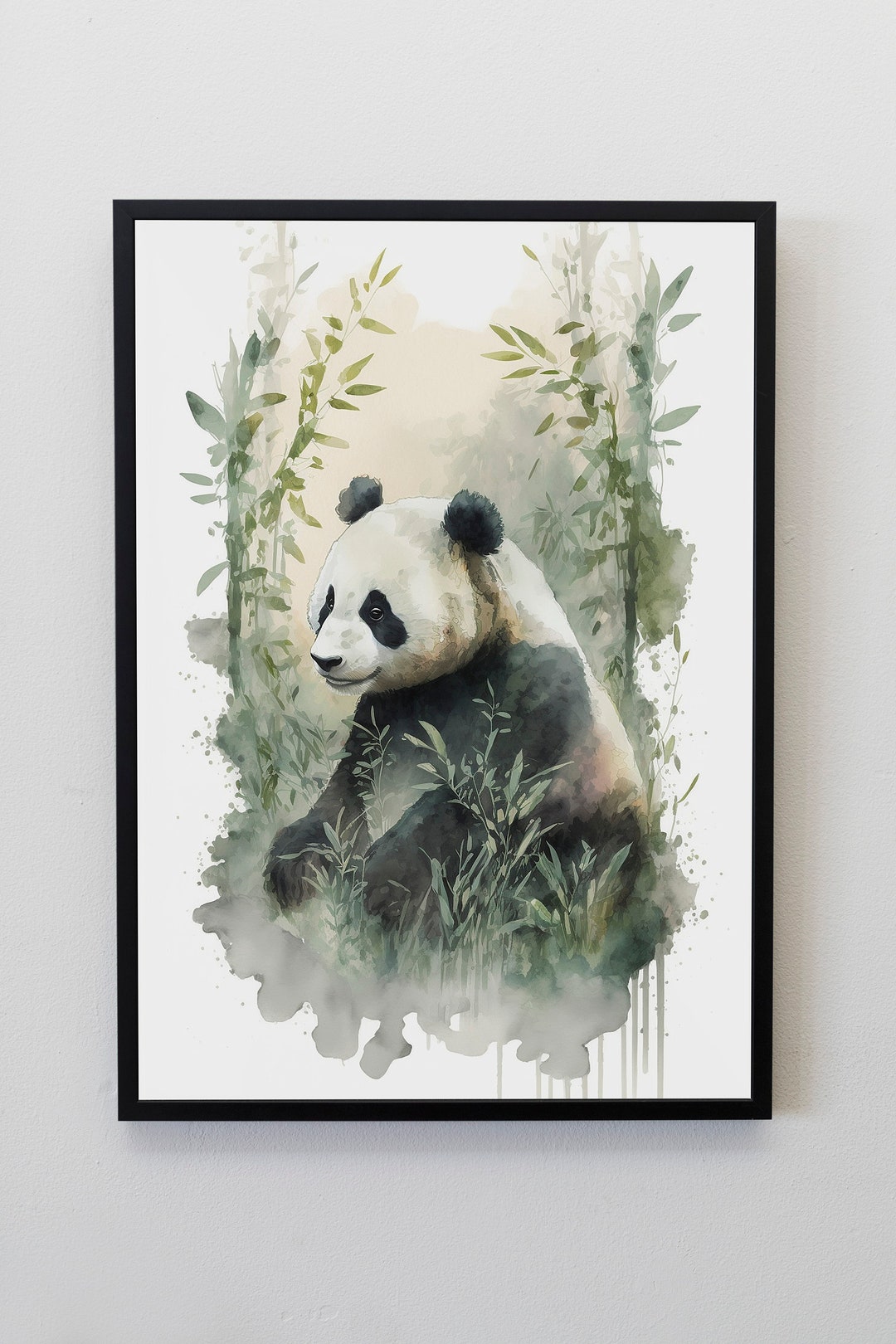Panda Prints, Digital Prints, Printable Wall Art, Nature Print, Natural ...