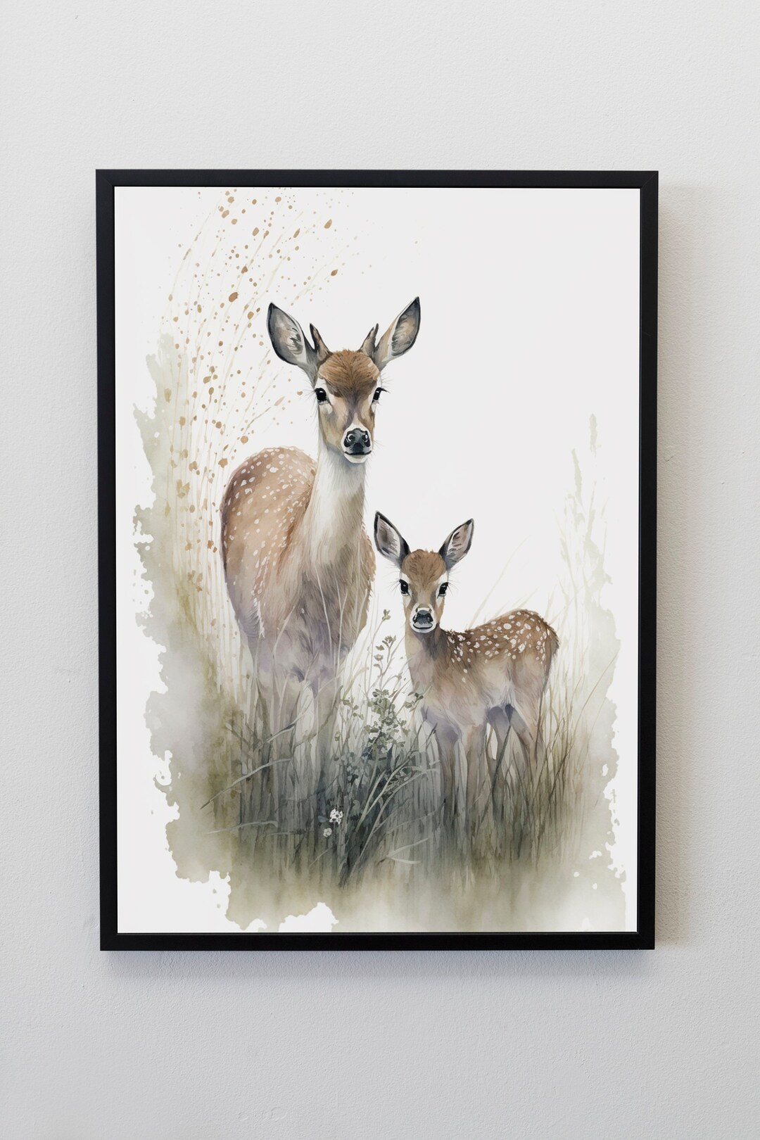 Deer Family Print, Rustic Nature Wall Art (digital Print) - Etsy