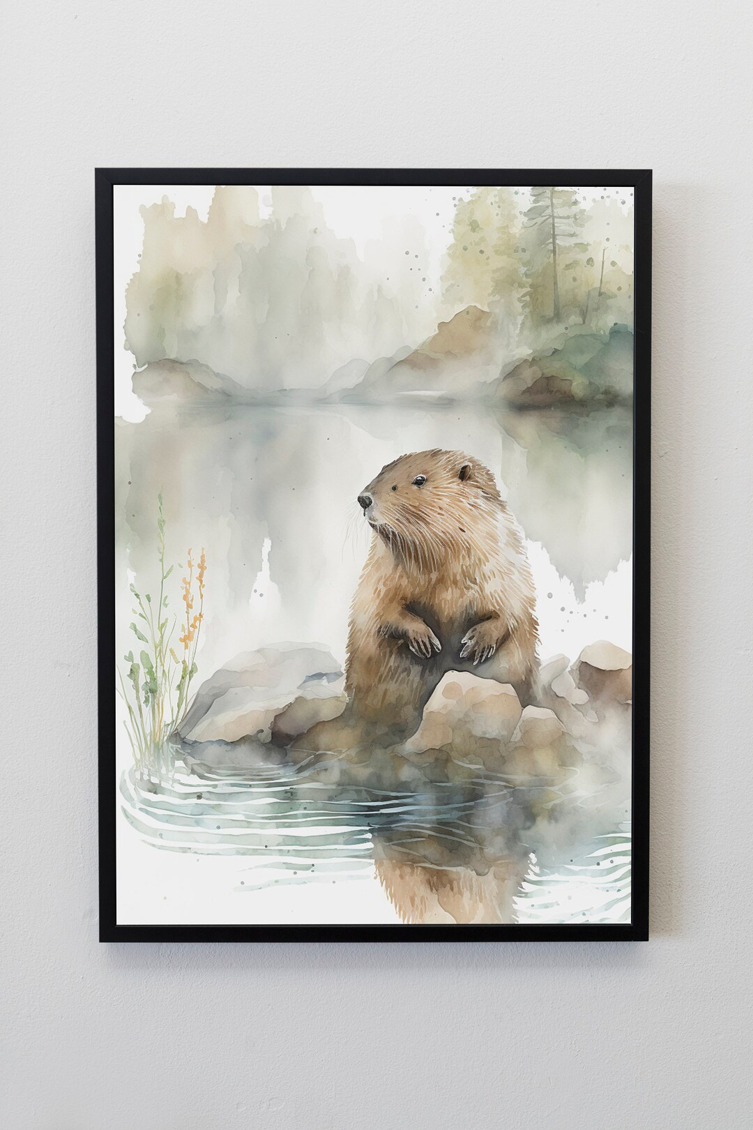 Beaver Prints, Digital Prints, Printable Wall Art, Nature Print ...
