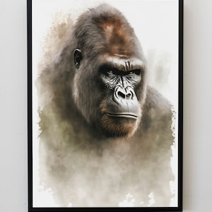 Gorilla Prints, Digital Prints, Printable Wall Art, Nature Print, Natural Wall Art, Jungle Print, Nature Wall Art, Rustic Print
