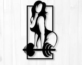 Mermaid Gym Girl SVG | Fitness Barbell Woman Silhouette (Digital Download)