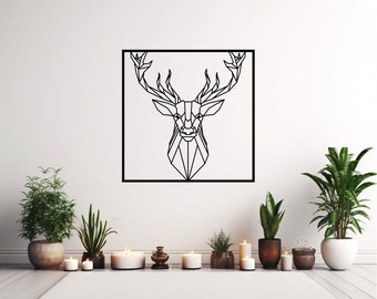 Polygon Deer Head Wall Art  svg, dxf, Eps, AI , plasma cut file,wall art dxf, aser cut files, Glowforge files Metalic & Wood CNC machine dxf
