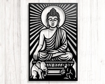 Buddha Wall Art SVG DXF | Meditation Zen Laser Cut File (Digital Download)