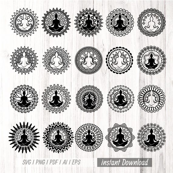 Yoga mandala svg Bundle, Ohm Meditation dtf file, AUM svg, Meditation png cut file, yoga cut file, yoga digital download cnc cut file