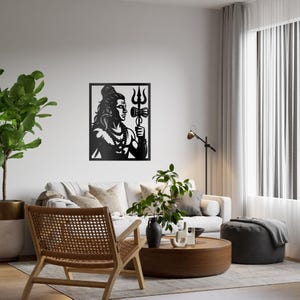 Lord Shiva Trishul Damru Silhouette SVG | Hindu God Wall Art (digital ...
