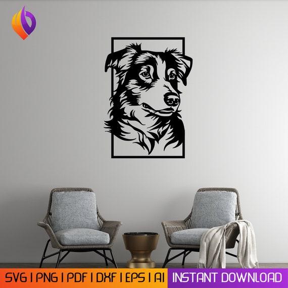 Dog wall art Decor CNC Laser-Cut, svg,dxf, EpS, AI, PD , Home Wall Art, Metal Wall dog Decoration, House warming Dog, Dog Metal Wall Decor