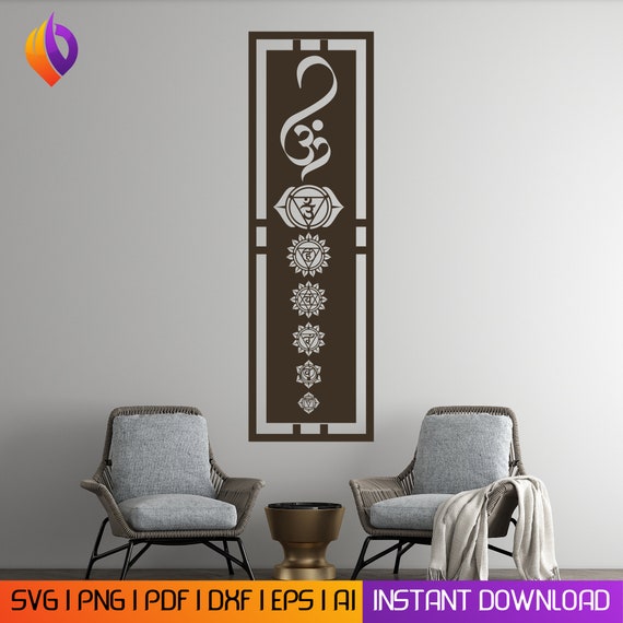 7 Chakra wall art svg,dxf, Eps AI PDF files, plasma cut file, wall art dxf, Laser cut files, Glowforge files Metalic & Wood CNC machine dxf