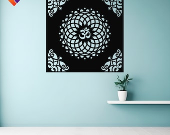 Om wall Decor Laser-Cut DXF File for Glowforge and CNC Machines - Aum wall Decor, Vinyl Metal Panel Cutting, Digital Download bundle