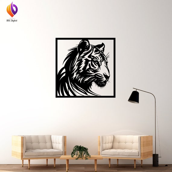Tiger Head SVG, Tiger Head PNG, Tiger Face DXF, Tiger Logo, Jungle Cat cut file, Big Cat Cricut Silhouette Cut FileGlowforge files