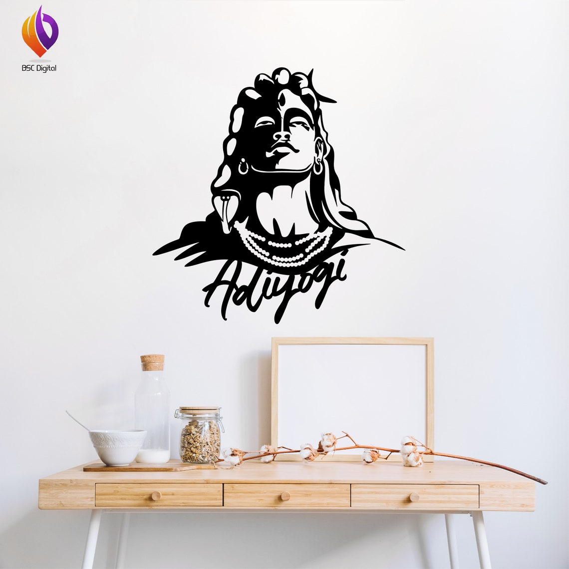 Adiyogi Laser Cut File: Spiritual Wall Art for CNC & Glowforge (digital ...