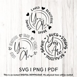 Sei coraggioso SVG PNG PDF, 3 set Svg motivazionali, citazione positiva Svg, salute mentale Svg, positivo Svg, motivazionale Svg, amore per se stessi Svg