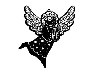 Praying Angel Laser Cut File | Guardian Angel Wall Art CNC Pattern (Digital Download)