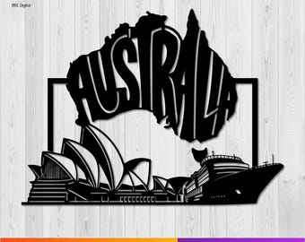 Sydney Australia Laser Cut File, Opera House Skyline DXF Design, CNC Wall Art Template