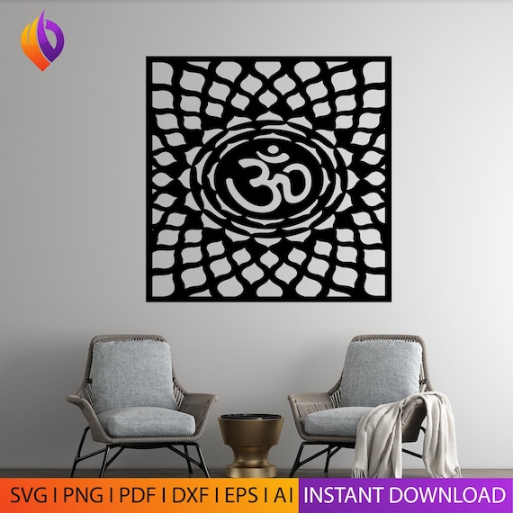 Om cnc laser cut DXF bundle, aum for Glowforge and CNC, Aum wall Decor, Vinyl Metal Panel Cutting, Plasma Cut Digital Download bundle