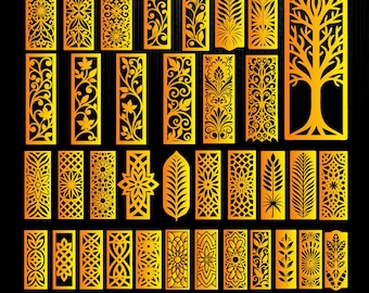 Floral Decorative Panel Bundle | Laser Cut Metal Wall Art Files (svg, png, dxf, eps)