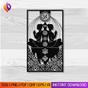 Chakra 7 Chakra Wand Kunst svg, dxf, Eps AI PDF Dateien, laser cut Dateien, Glowforge Dateien Metalic & Holz CNC Maschine dxf