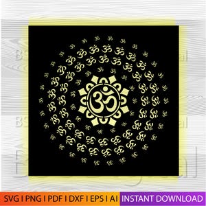 Om wall Decor Laser-Cut DXF, Glowforge e CNC, Aum wall Decor, Viny, Shiva Metal Panel Cutting, Plasma Cut - Download digitale