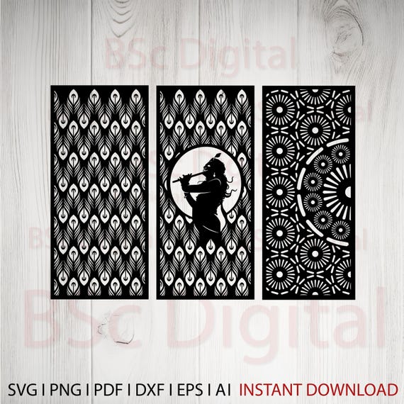 Lord Krishna Wall Decor SVG and DXF | Hindu God Temple Frame | Laser Cut and CNC Design | Instant Digital Download