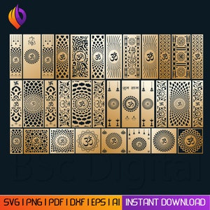 Om wall Decor Laser-Cut DXF File bundle for Glowforge and CNC Machines - Aum wall Decor, Vinyl Metal Panel Cutting, Digital Download