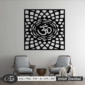 Aum Symbol SVG Bundle: Meditation Yoga Decor, CNC Cut Files (Digital Download