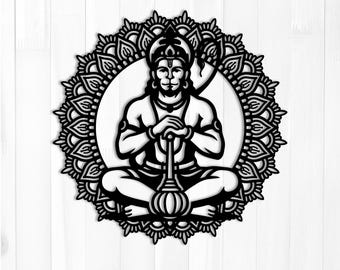Hanuman Mandala SVG | Hindu Spiritual Wall Art (Digital Download)