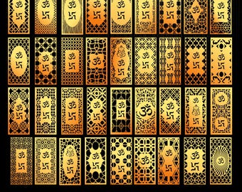 36 Om Jali Laser Cut Frames | Sacred Geometry Wall Art (Digital Download)