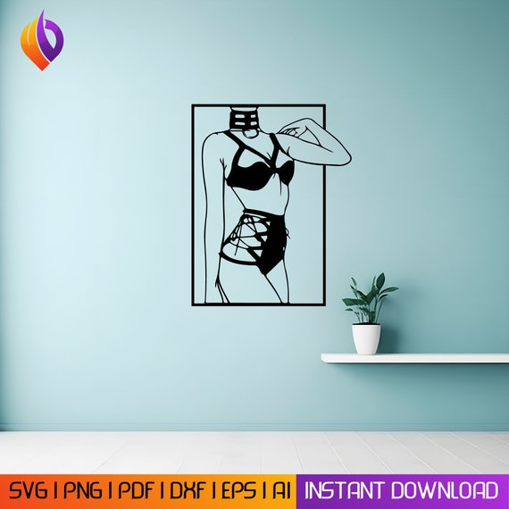 woman bally dancer laser cut png svg dxf files wall sticker engraving decal silhouette cnc cutting, digital vector instant download cut file
