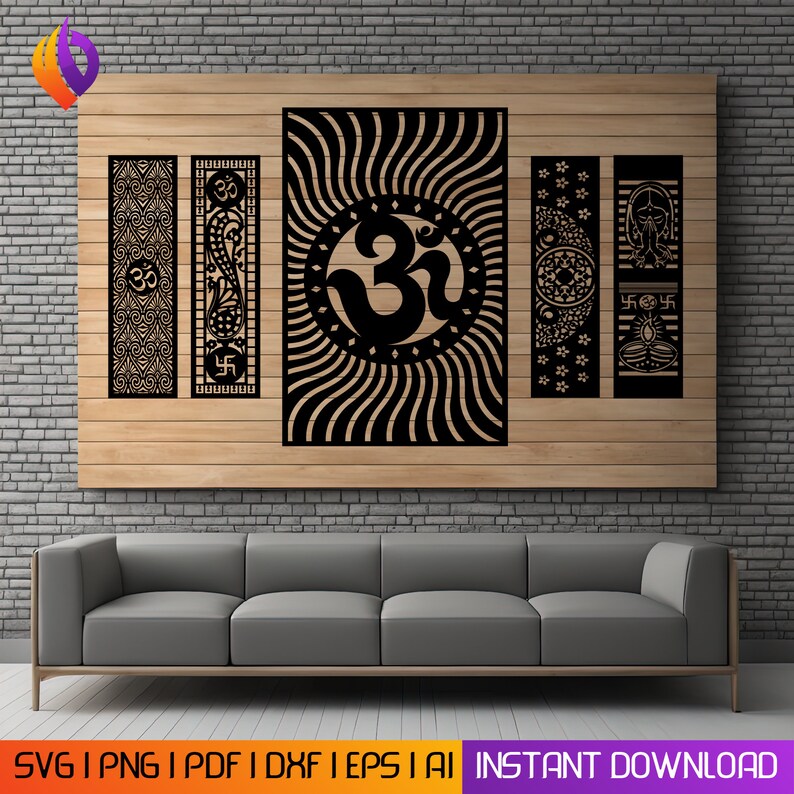 Om symbol wall art DXF, Aum symbol SVG, meditation SVG,wall frame SVG, Silhouette cut file, Aum Cricut file, Aum vinyl decal, medication cut file, Aum Yoga SVG, Yoga cut file, meditation metal cut wall art, yoga symbol, meditation wall art, hindu SVG