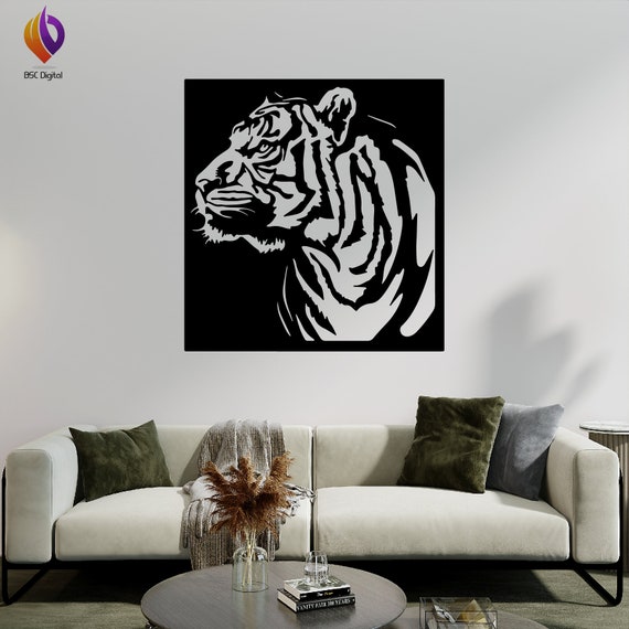Tiger Head SVG, Tiger Head PNG, Tiger Face DXF, Tiger Logo, Jungle Cat cut file, Big Cat Cricut Silhouette Cut FileGlowforge files