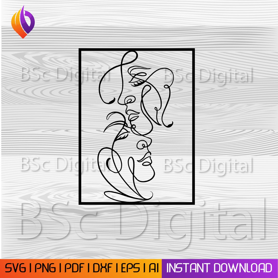 Romantic Vector Dxf Romantic Couple Wall Art Svg, Dxf, EPS, AI, and PDF Files. Ideal for ...
