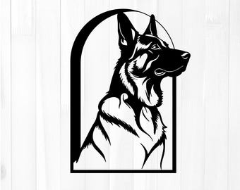 German Shepherd Head Laser Cut File | Dog Wall Art (Digital Download