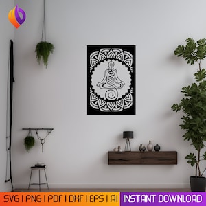 Om symbol wall art DXF, Aum symbol SVG, meditation SVG,wall frame SVG, Silhouette cut file, Aum Cricut file, Aum vinyl decal, medication cut file, Aum Yoga SVG, Yoga cut file, meditation metal cut wall art, yoga symbol, meditation wall art, hindu SVG