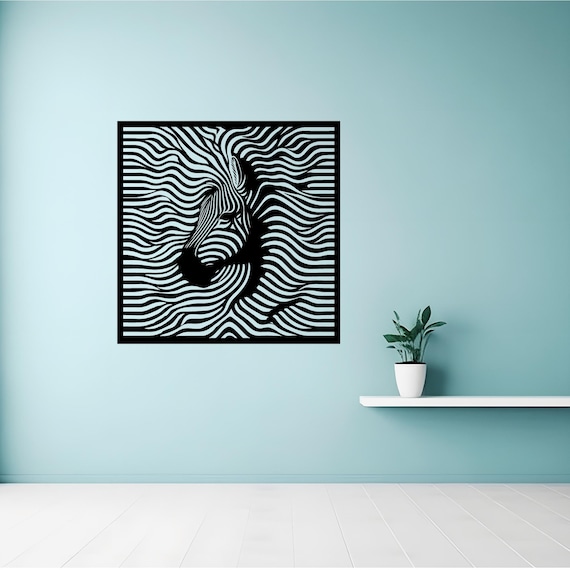 zebra Waveform background Wall Art dxf, svg, eps,ai and pdf files for laser cutting. plasma art dxf, aser , Glowforge files Metalic CNC dxf
