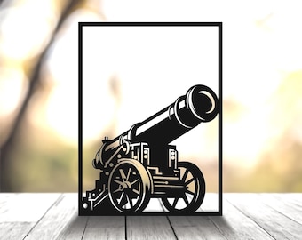 Civil War Cannon SVG – Artillery Laser Cut File (Digital Download)