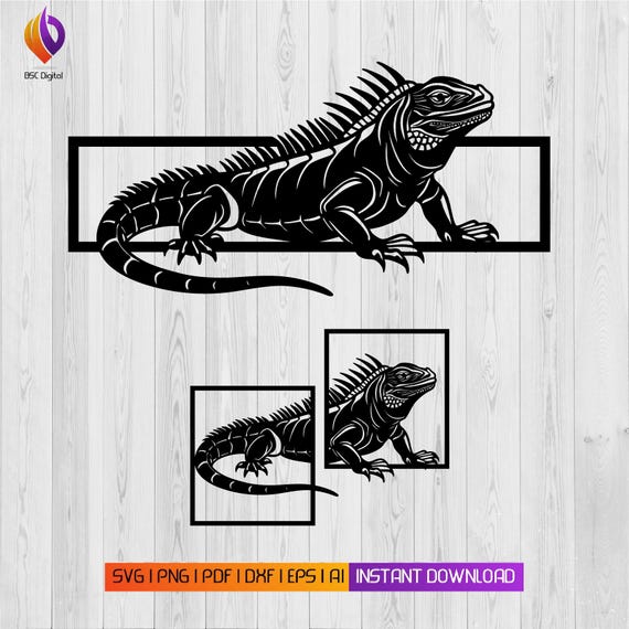 Iguana Wall Art SVG | DXF |eps | ai | pdf – Laser Cut Files for Glowforge, CNC, and Plasma Cutting
