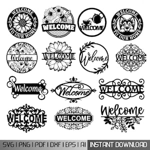 Welcome Sign Bundle Files | Laser Cut Farmhouse Decor svg DXF , digital Download)