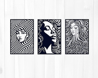 Minimalist Woman Portrait Line Art SVG | Laser Cut File (Digital Download)