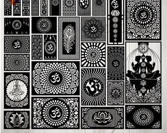 Aum jali CNC cut file, Yoga Decor for Meditation Rooms, Glowforge DXF Digital Download