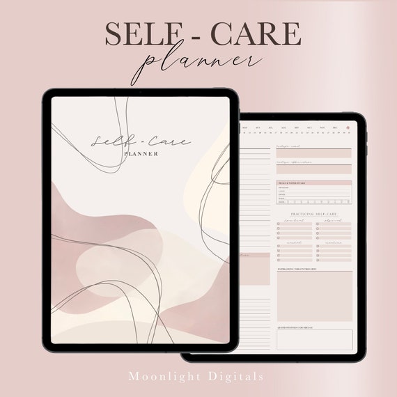 Self Care Planner,  Digital Planner, iPad Planner, GoodNotes Planner, Daily Planner, Mental Health Mindfulness Healing Anxiety Self Love