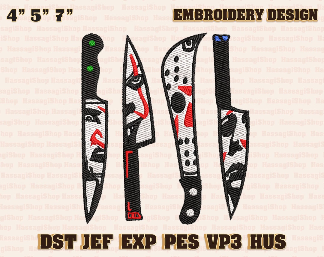 Knife Embroidery Designs Halloween Embroidery Designs Horror Etsy