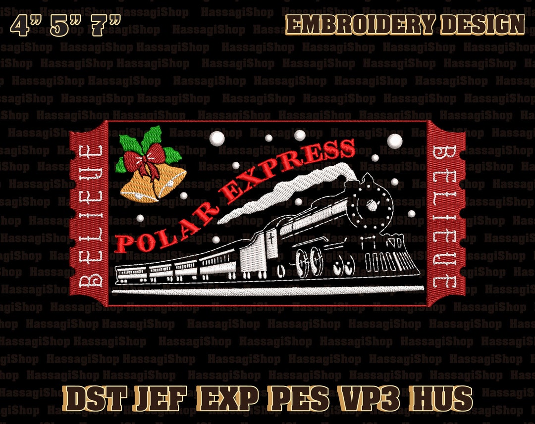 Christmas Embroidery Designs the Polar Express Embroidery Etsy UK