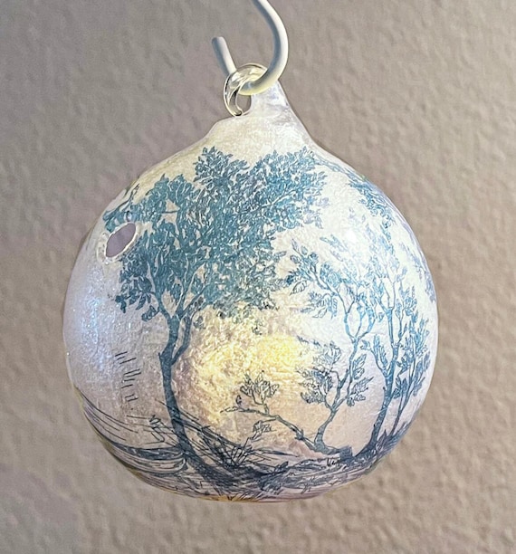 Personalized Chinoiserie styled Glass Ornament