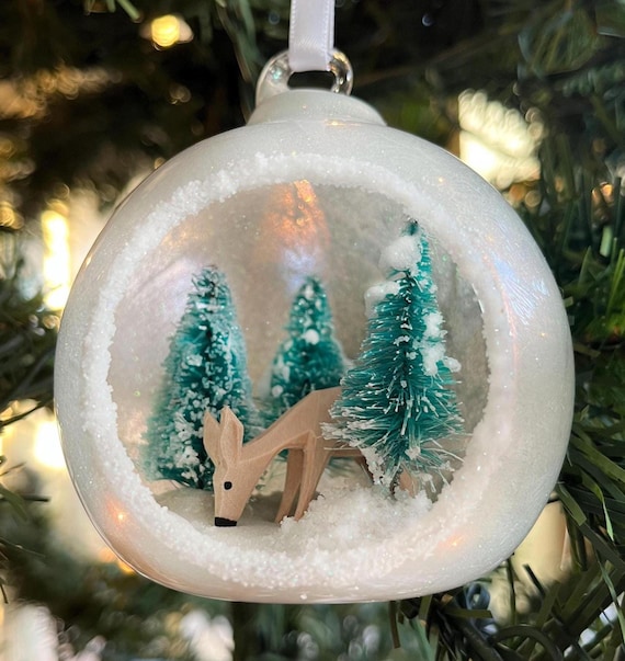 Fawn in the Forrest Glass Ornament