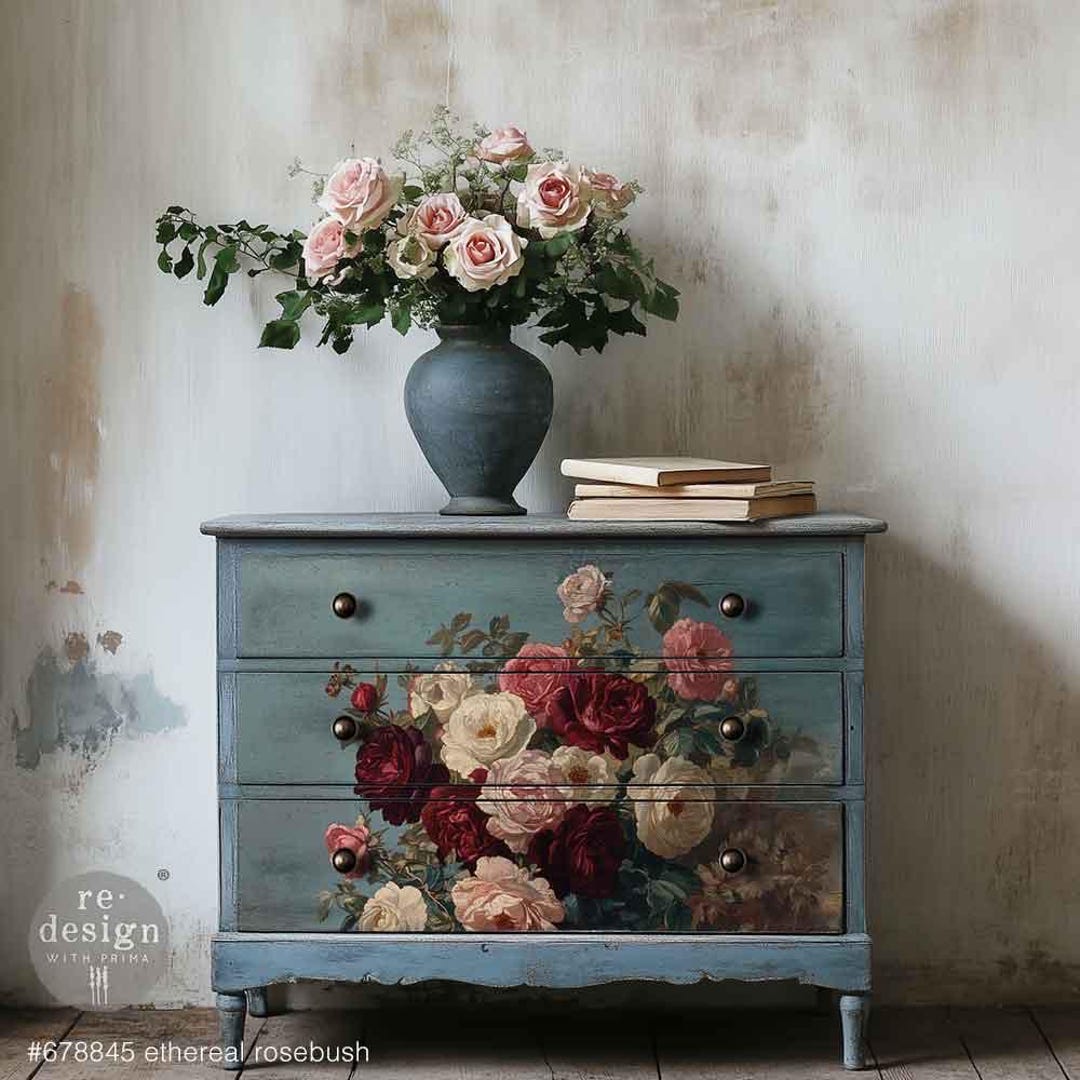 Ethereal Rosebush Fiber Decoupage Paper Redesign With Prima - Etsy